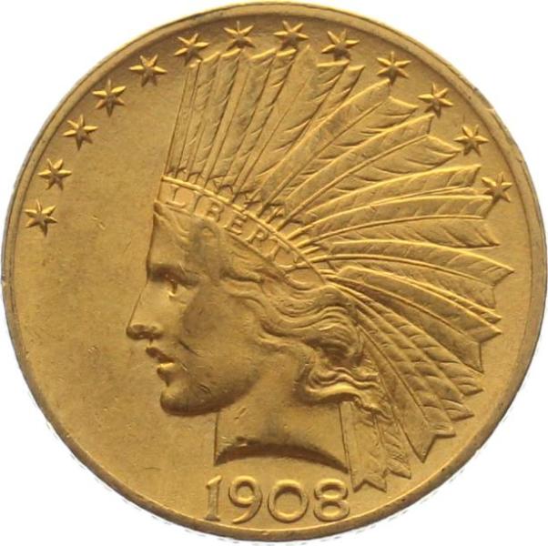 USA 10 Dollar Indian Head Goldmünze aus 900er Gold